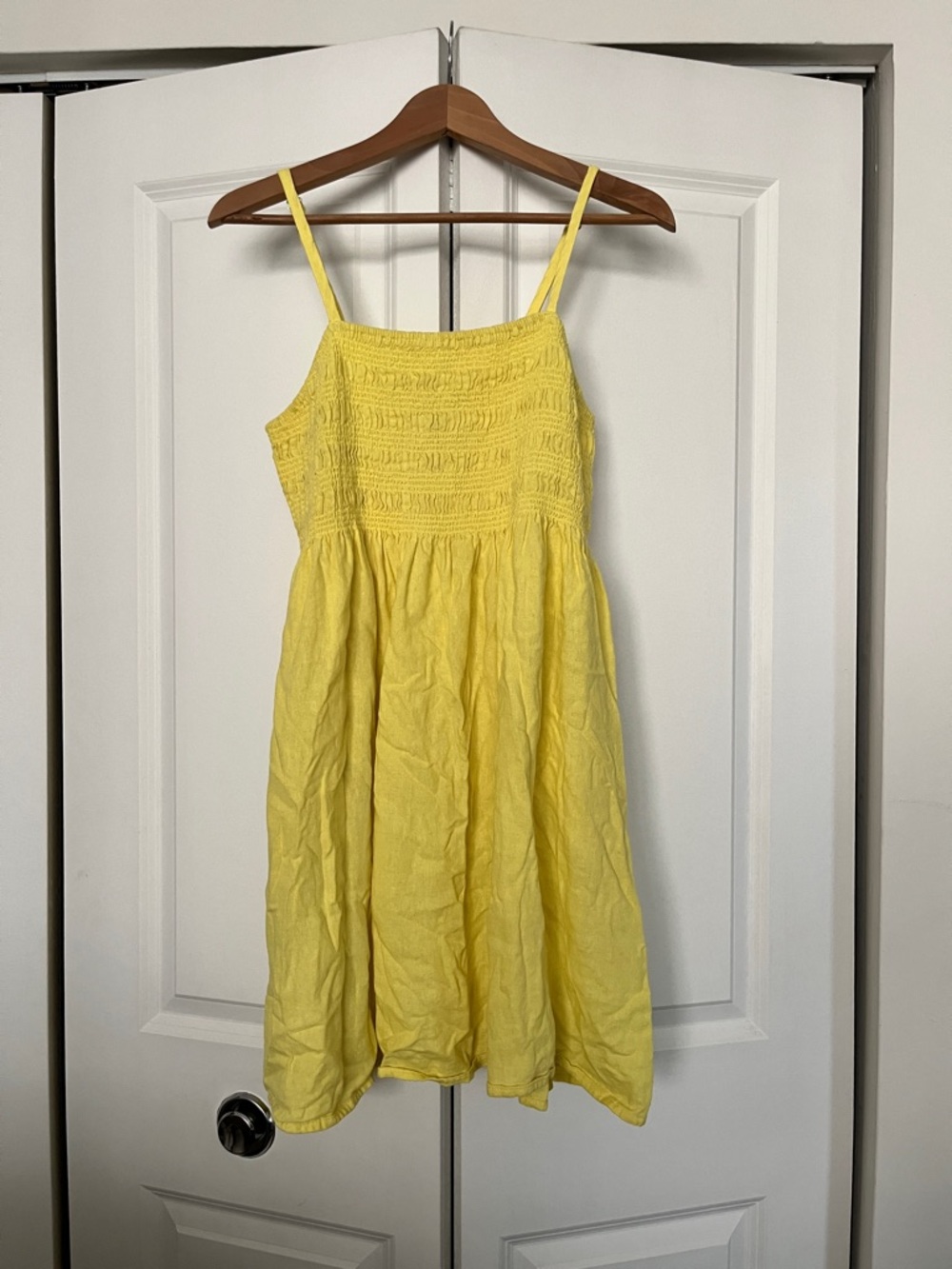 Universal Thread Yellow Smocked Sun Dress with Spaghetti Straps
